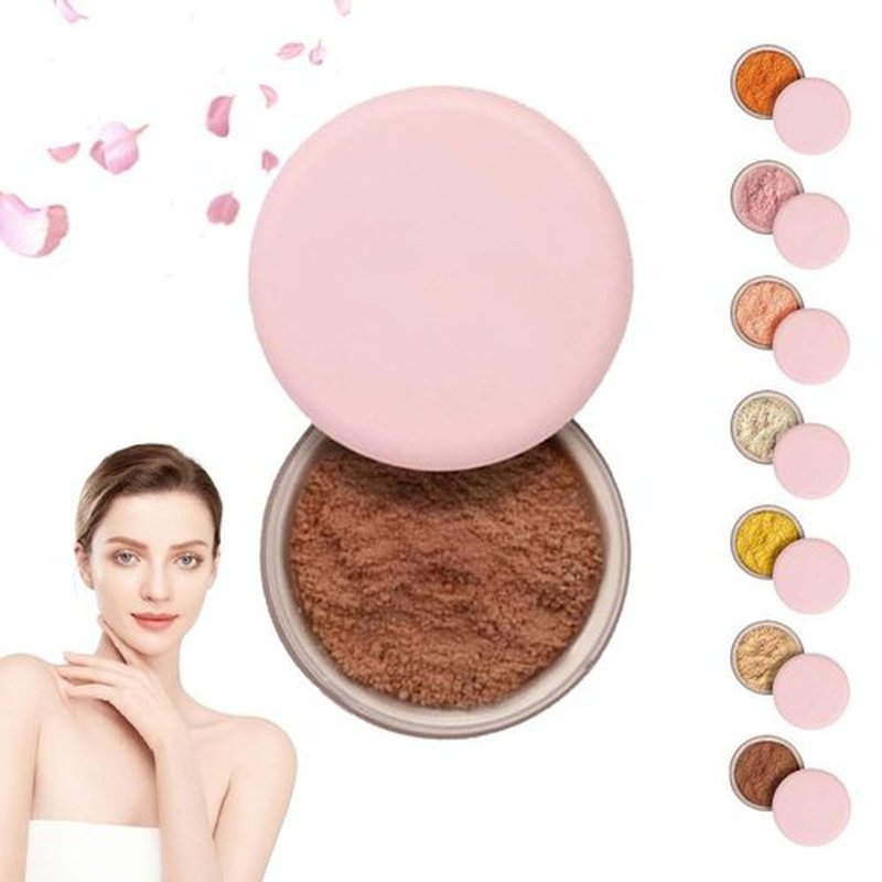 Blurring Setting Powder, 2025 Upgrade Pink Setting Powder Makeup Waterproof Setting Powder for All Skin Tones(#04)