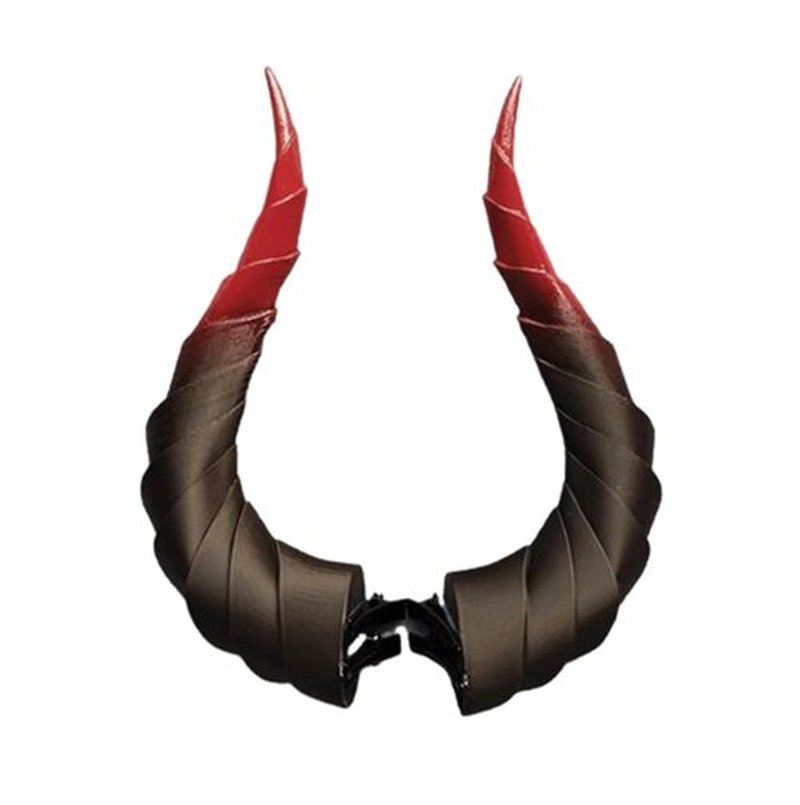 Dark Gothic Devil Horns Ghost Sheep Horn Hair clips Headwear Costume Halloween Cosplay Anime Hair Accessories Women Men (red black, L)