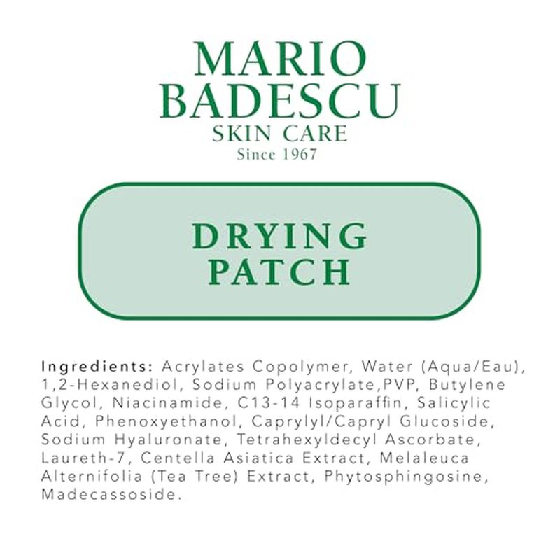 Mario Badescu AM/PM Blemish Kit, Includes Drying Lotion Spot Treatment with Salicylic Acid and Sulfur (1 Fl Oz) AND Drying Patch Facial Stickers, Invisible Pimple Patches (12 Count)