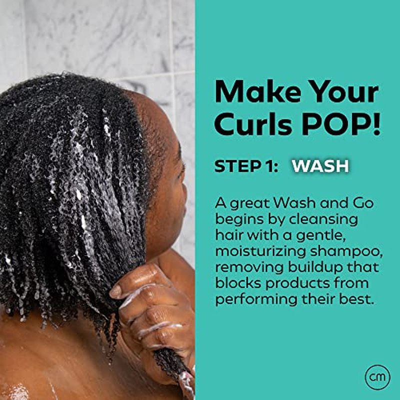 CurlMix Wash & Go Shampoo for Curly Hair - Travel Size Sample 3.4 oz - Deep Cleansing Shampoo Removes Buildup - Fragrance-Free