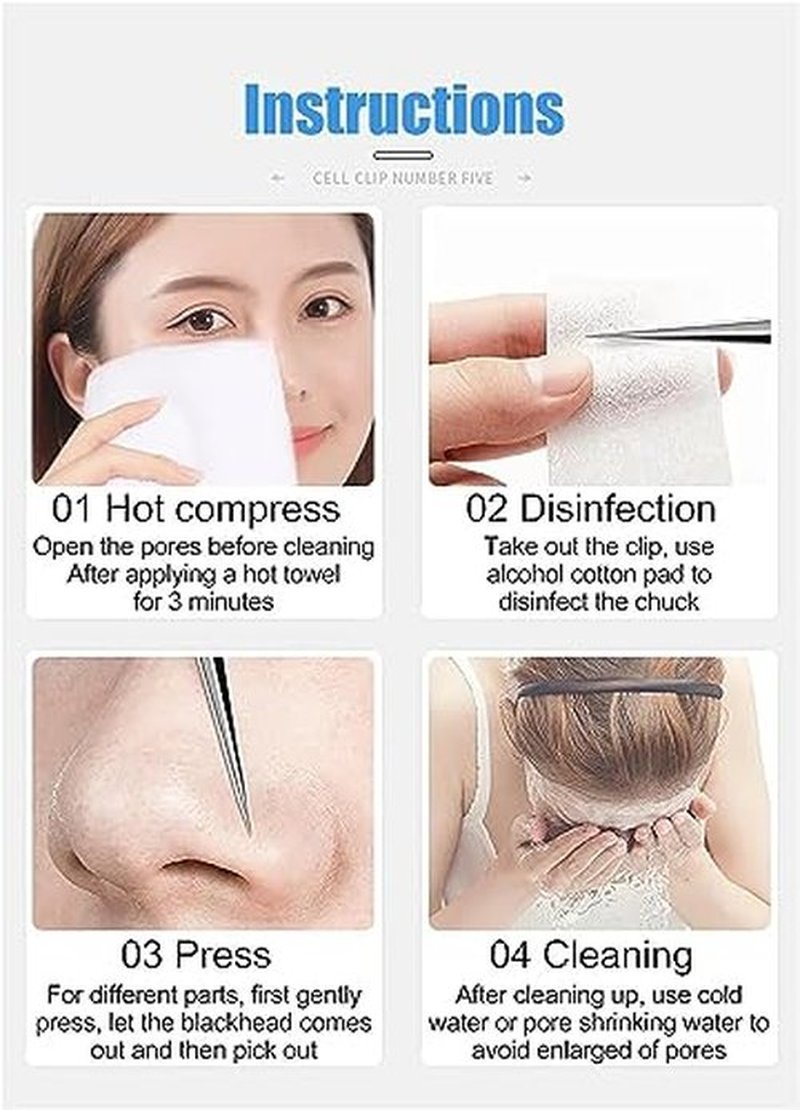 Usiveinborn Blackhead Remover, Usiveinborn Tweezers, Professional Stainless Steel Facial Blackhead Remover Tweezers