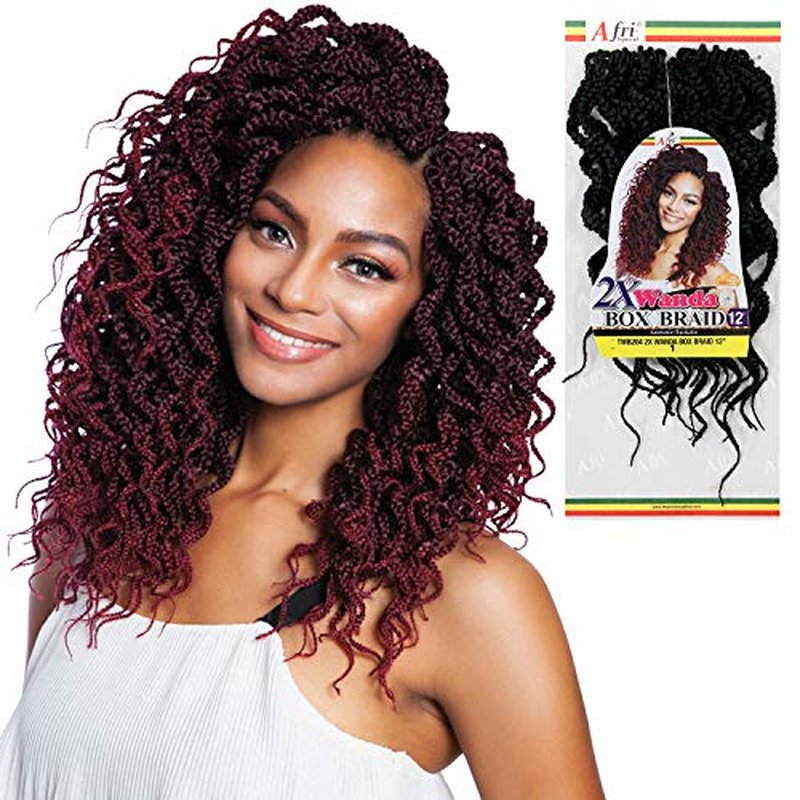 MULTI PACK DEALS! Mane Concept Synthetic Hair Crochet Braids 2X Wanda Box Braid 12" (1-PACK, 2)