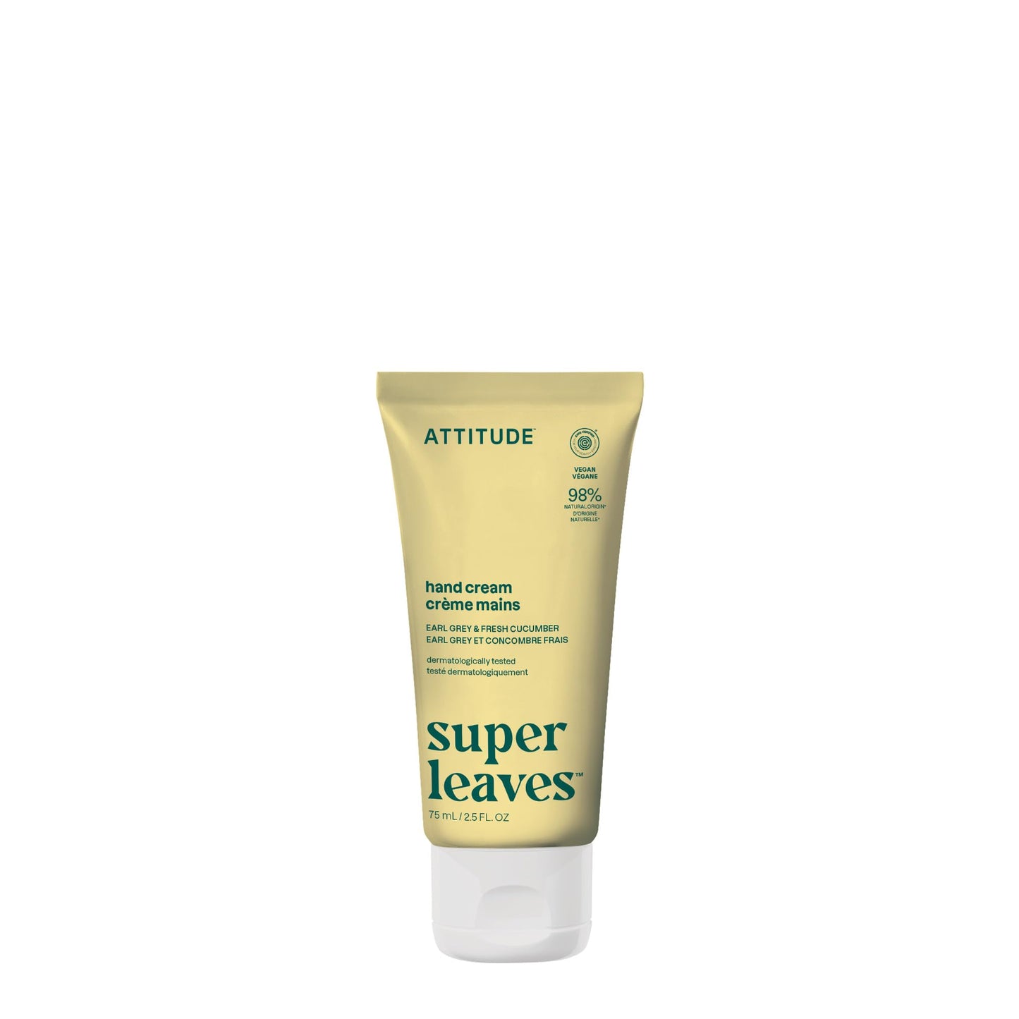 ATTITUDE Hand Cream, EWG Verified, Plant and Mineral-Based, Vegan Personal Care Products, Earl Grey & Fresh Cucumber Scent, 2.5 Fl Oz