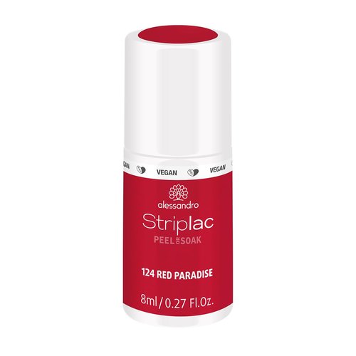 alessandro Striplac Peel or Soak Nail Polish -124 Red Paradise for Women- 0.27 oz