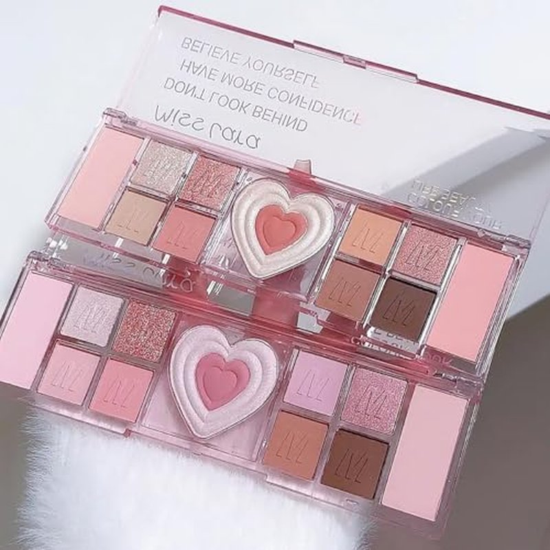 Professional Makeup Eyeshadow Pallet Kit, All About Colorful Matte Shimmers Eye Makeup Palette, Natural Make Up Eye Shadows Cosmetics Gift Smokey Pallet Set, Safe for Sensitive Eyes (12-color -1)