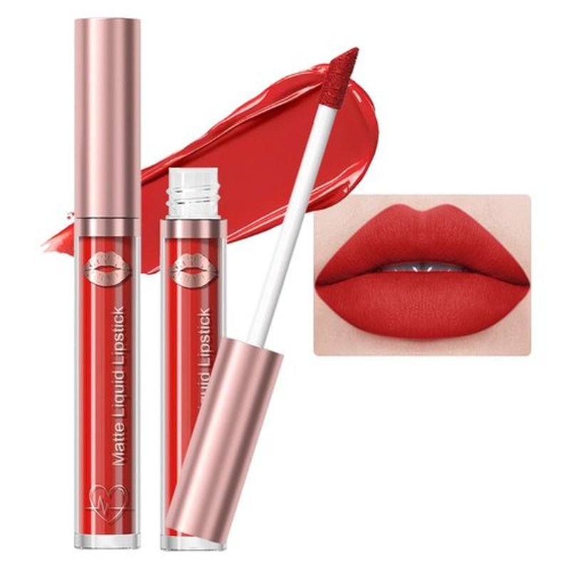 JUAAZIN Rufous Matte Liquid Lipstick, With Highly Pigmented and Rich Colors Lip Gloss, Long-Lasting Wear Non-Stick Cup Not Fade Waterproof Lipstick Makeup for Women(Rufous 09#)