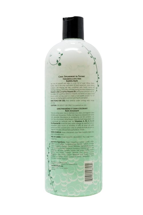 Vitabath Bubble Bath, Cool Spearmint & Thyme, 33.8 Fluid Ounce