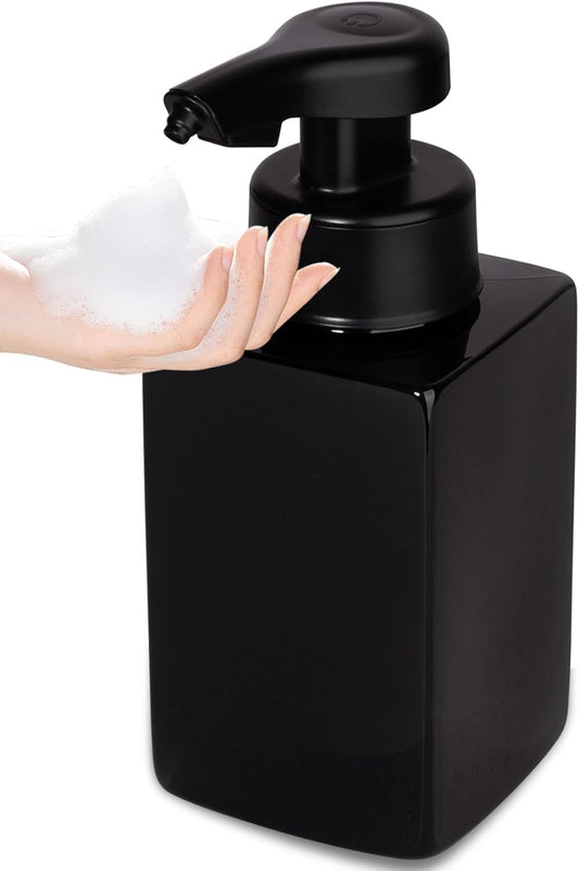 Automatic Foaming Soap Dispenser - Touchless Rechargeable Foam Pump for Kitchen & Bathroom | Black