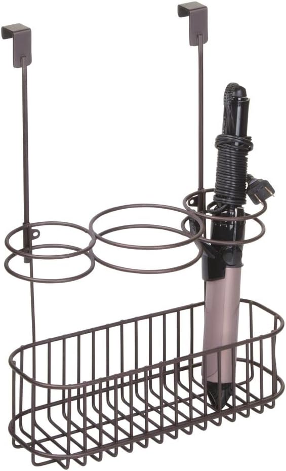 Hair Tool Organizer Basket - Over Cabinet Storage for Hair Dryers & Irons - Bronze