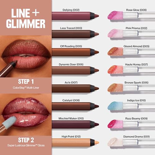 Revlon ColorStay Multi-Liner, Dual-Ended Pencil, Multi-Use for Lips, Face and Eyes, 006 Dynamic Doer