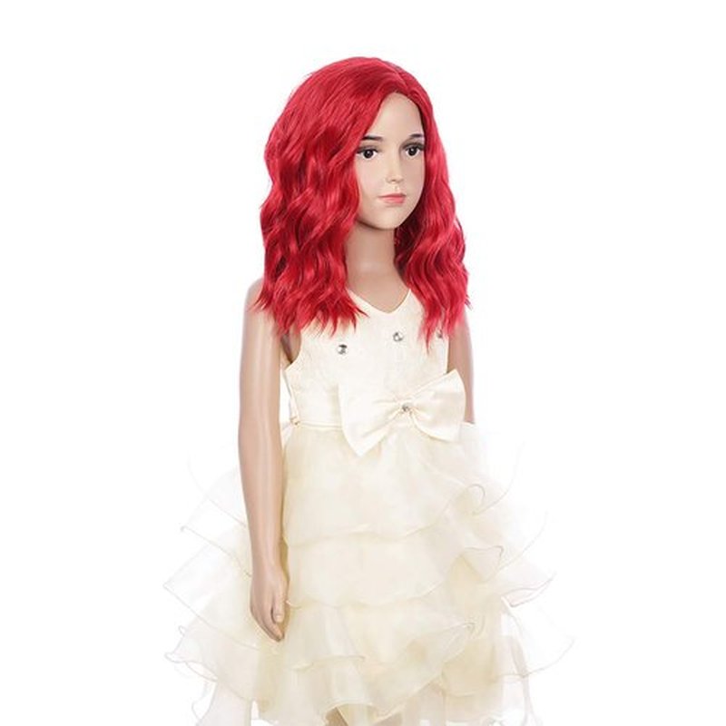 PATTNIUM Kids Child Wig Red Wig for Kids Short Wavy Wig Gilrs Red Wig Cosplay Halloween Party Costume Synthetic Wig(Red)