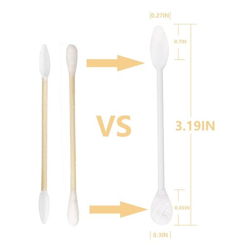 Paper Stick Thick Cotton Swabs with Precision and Flattened Tip 375pcs, Pointed&Flattened Tip Cosmetic Applicators XL Size