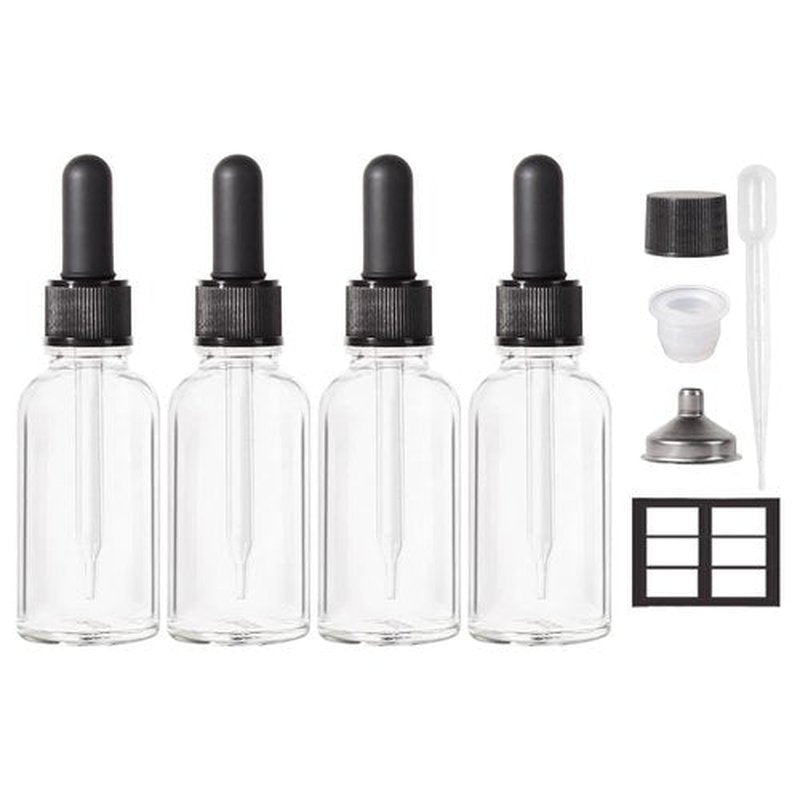 Stellacare 4P, 1 ounce Dropper Bottle for Oil Glass Bottle Small Glass Bottles with Lids Leak Proof Travel Bottles Tmpty Bottles