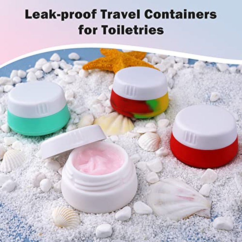 Cosywell Small Travel Containers Plastic Travel Jars for Creams TSA Approved Refillable Cosmetic Containers Leak-proof Travel Size Containers with Lid for Lotion Makeup Cosmetics 6 Pieces