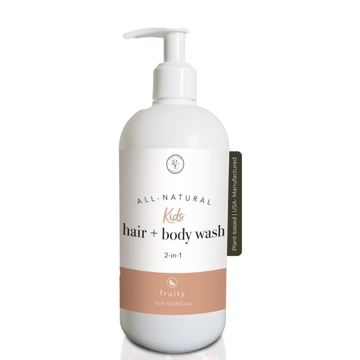 Rowe Casa Organics 2-in-1 Kids Hair & Body Wash with Therapeutic Essential Oils – Fruity Kids Shampoo & Body Wash with Sweet, Bright & Uplifting Scent – 16 Fl. Oz