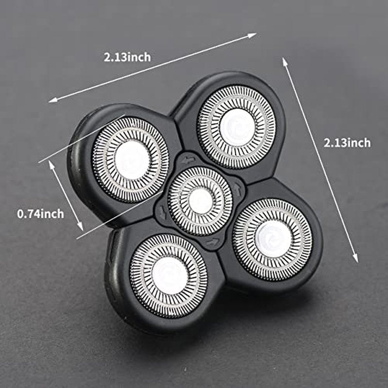 HONTEC 5 Blades Head Shaver Replacement Heads Electric Shaver Head Shaver Universal Replacement Blade Electric Razor Shaver Head (5D Black)