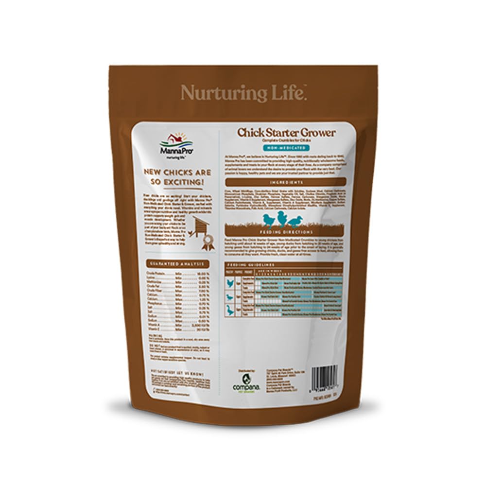 Manna Pro Chick Starter Feed, Non-Medicated Chicken Feed with Vitamins & Minerals, Complete Nutrition for Baby Chicks, 5 lb Bag