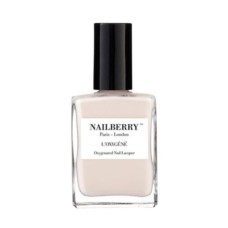 Nailberry L'Oxygéné Oxygenated Nail Lacquer | Almond | Off-White Light Beige Opaque Nail Polish | UV Protected Long-Wear Nail Polish | 12-Free | Vegan | Certified Halal | Cruelty & Gluten Free | 15 ml