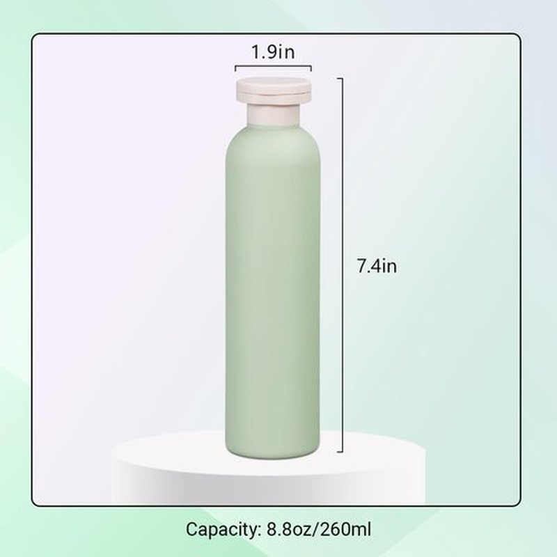 UMETASS Travel Shampoo Bottle, Empty Plastic Squeeze Bottles 8.8oz with Flip Cap, Lotion Container for Toiletries