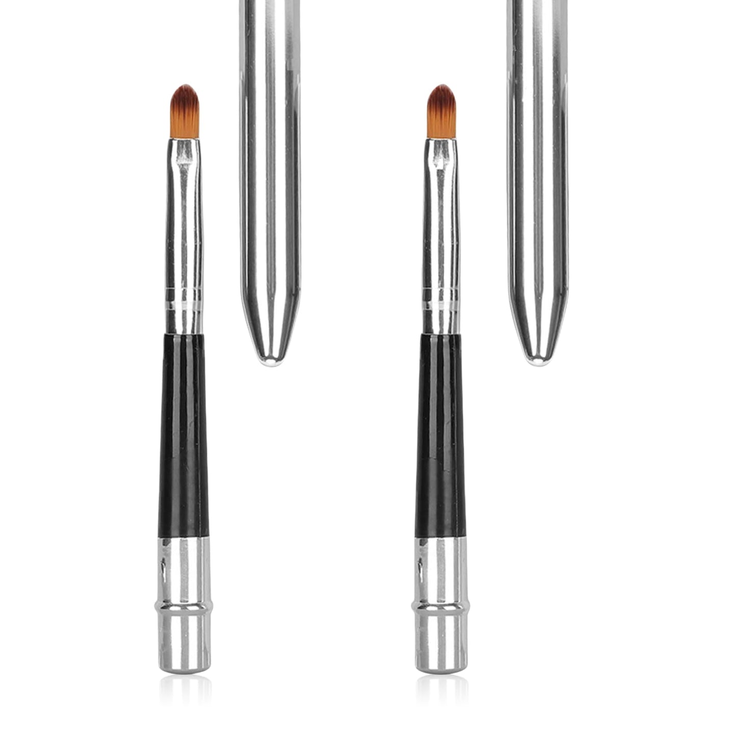 2pcs Aluminum Lip Brush – Extended Sealing Design, Compact & Easy Cleaning, Ideal for Daily Makeup & Professional Use