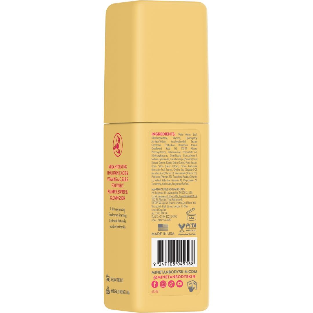 Minetan Facial Self Tanning Drops | Wonder Tan Serum- Clear Gradual Face Tan Cream, Daily Sunless Fake Tanner, Hyaluronic Acid & Vitamin C, Ultra Hydrating, Dark Bronzing Glow Finish, 1.7 Fl Oz