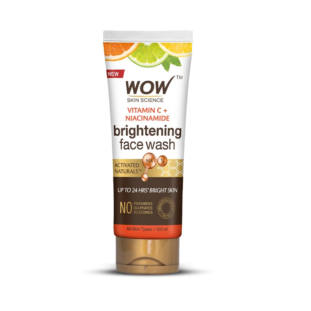 WOW Brightening Vitamin C Face Wash - No Parabens, Sulphate, Silicones, Color & Synthetic Fragrance - 100mL