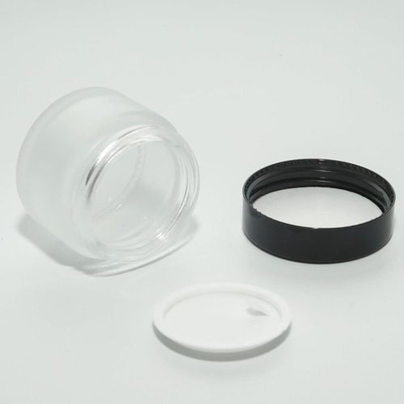 YUYUDEHM 4 Pack 1oz White Matte Glass Jars with Lids, 30ml Reusable Empty Round Container for Creams, Lotion, Cosmetic