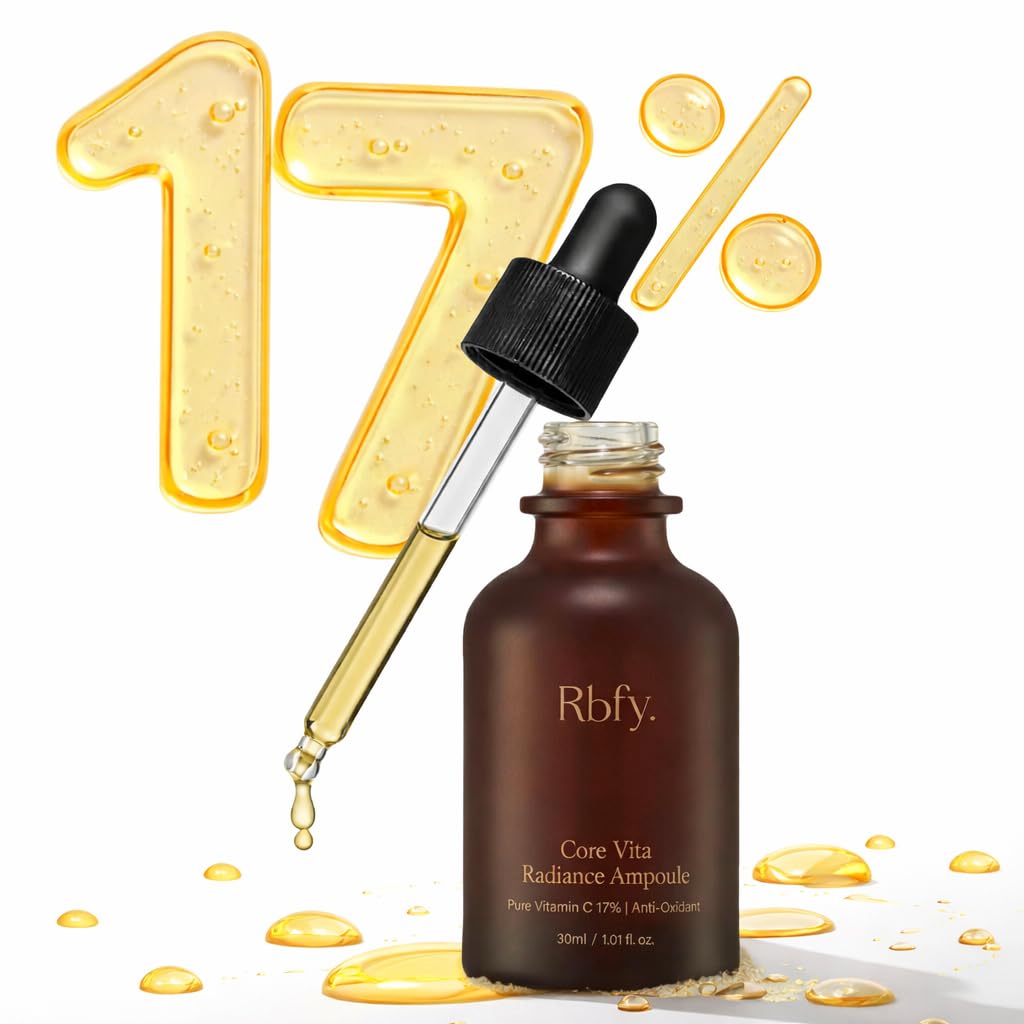 Rbfy. Core Vita Radiance Ampoule - 17% Pure Vitamin C Face Serum for Radiant Skin, Dark Spot Reduction and Wrinkle Care | Anti Aging, Dermatologically Tested, Korean Skincare (1.01 fl oz)