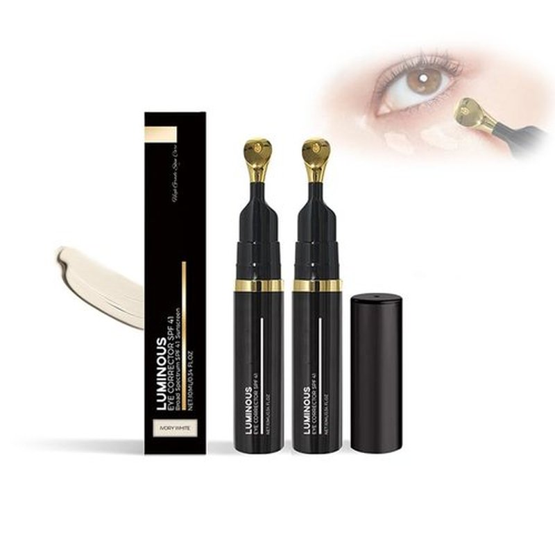 Luminous Eye Corrector Spf 41,Under Eye Concealers for Dark Circles, Drtmology Luminous Eye Corrector, Anti-Aging Tinted Eye Cream, Hydrating Eye Serum with Peach Undertone (2pcs Ivory White)