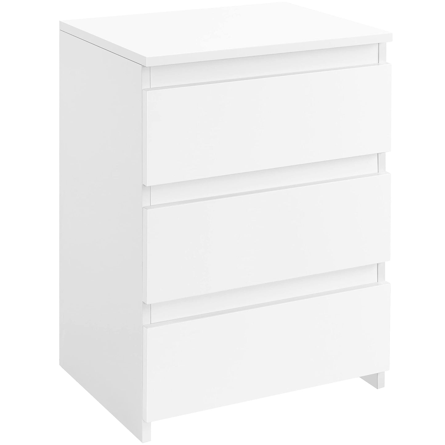 Yaheetech Nightstand with 3 Drawers, Wooden Bedside Table with Storage, Bedside Storage Cabinet Unit with Sturdy Base for Bedroom/Small Space, White