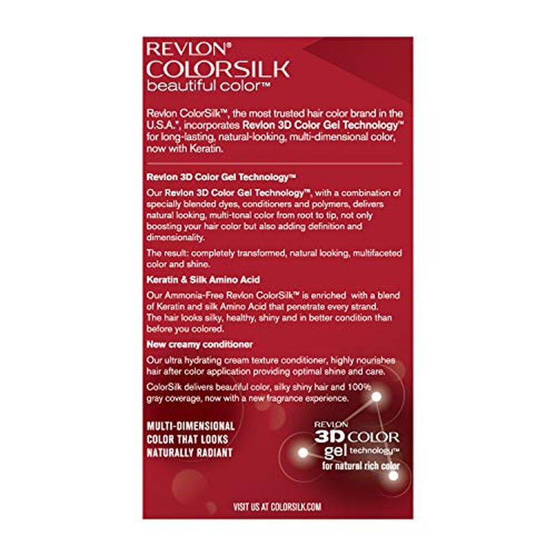 Revlon Permanent Hair Color, Permanent Hair Dye, Colorsilk with 100% Gray Coverage, Ammonia-Free, Keratin and Amino Acids, 60 Dark Ash Blonde, 4.4 Oz (Pack of 3)