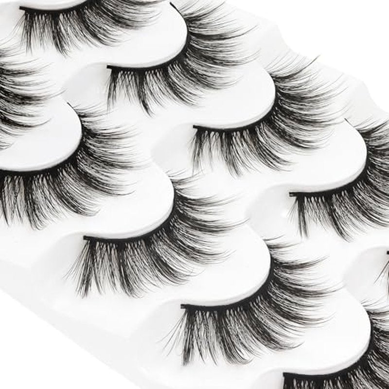 Veleasha Lashes Cat Eye Lashes Faux Mink Lashes 100% Handmade Natural Look Fake Eyelashes Lightweight Fluffy False Eyelashes 5 Pairs Pack (54)