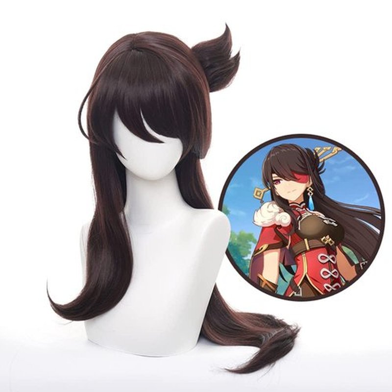 Mystylecos Genshin Impact Beidou Cosplay Wig Women Long Brown Synthetic Party Wig
