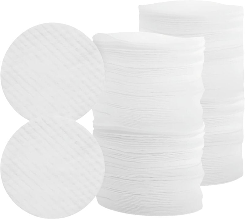 150 Pcs White Soft Facial Pads Round Shape Face Cleansing Pads, Disposable Non-Woven Fabric, for Makeup Removing Blending and Skin Toner Applying Cotton Balls and Swabs, 2.36 Inches