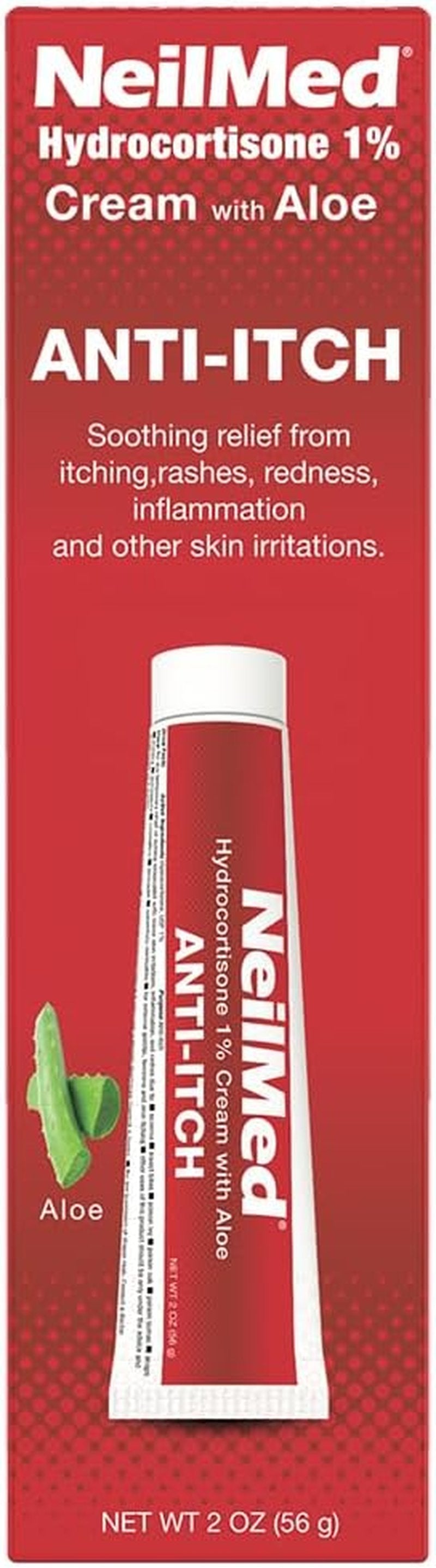 NeilMed Hydrocortisone 1% Anti-Itch Cream - Soothing Aloe Vera for Rashes & Skin Irritations | 2oz