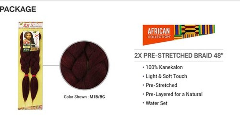 Xpression Sensationnel Synthetic Hair Braids 2X Pre-Stretched Braid 48" (3-Pack, 33)