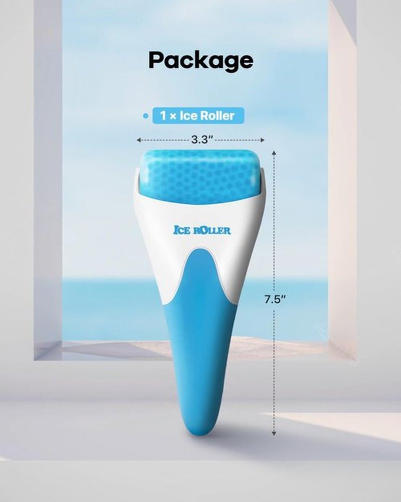 BearKig Ice Roller, Ice Roller for Face, Ice Face Roller, Cold Facial Ice Roller Massager for Eye Puffiness, Women's Gifts, Migraine, TMJ Pain Relief & Minor Injuries, Skin Care Products (Blue)
