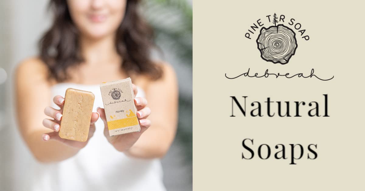 Debreah Honey Bar Soap, Benefits of Pine Tar with honey smell, for Men and Women, Handmade, Hot Process, Face And Body Soap