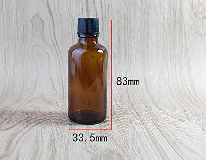 6Pcs Amber Glass Essential Oil Bottles with Orifice Reducer and Black Cap Empty Cosmetic Perfume Aromatherapy Storage Container Vial Pots Portable Refillable size 30ml/1oz