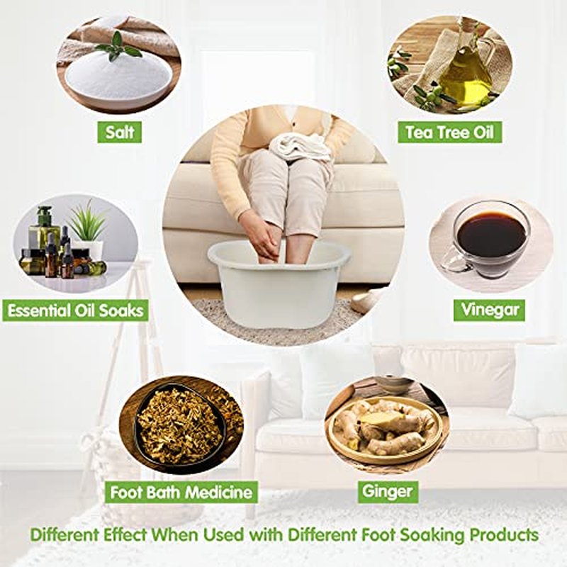 Lemoncy Plastic Foot Basin Foot Bath Spa Wash Bucket and Foot Massage Sturdy Foot Tub for Soaking Foot,Detox,Toe Nails, and Ankles,Pedicure,Portable Foot Tub Beige
