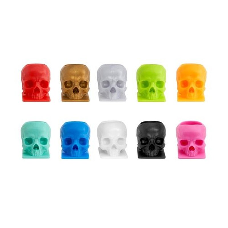 Saferly Skull Tattoo Ink Caps Cups for Tattooing, Disposable Pigment Holder with Base, Microblading Permanent Makeup Tattoo Supplies, Size #16 Large, Bag of 200, Neon Green