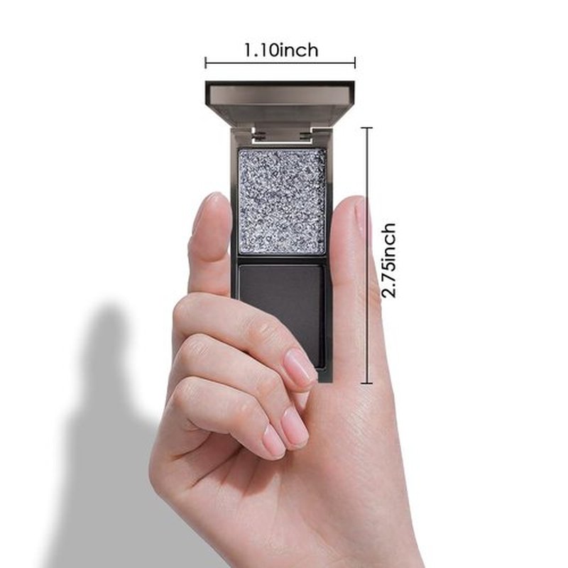 HHLTOH Two Color Matte Shimmer Eyeshadow, Gray Black Double Pigment Eye Shadow Powder, Long-Lasting Waterproof Makeup Palette,Blendable, Easy-To-Apply and Compact for Travel，0.14 Oz,01#