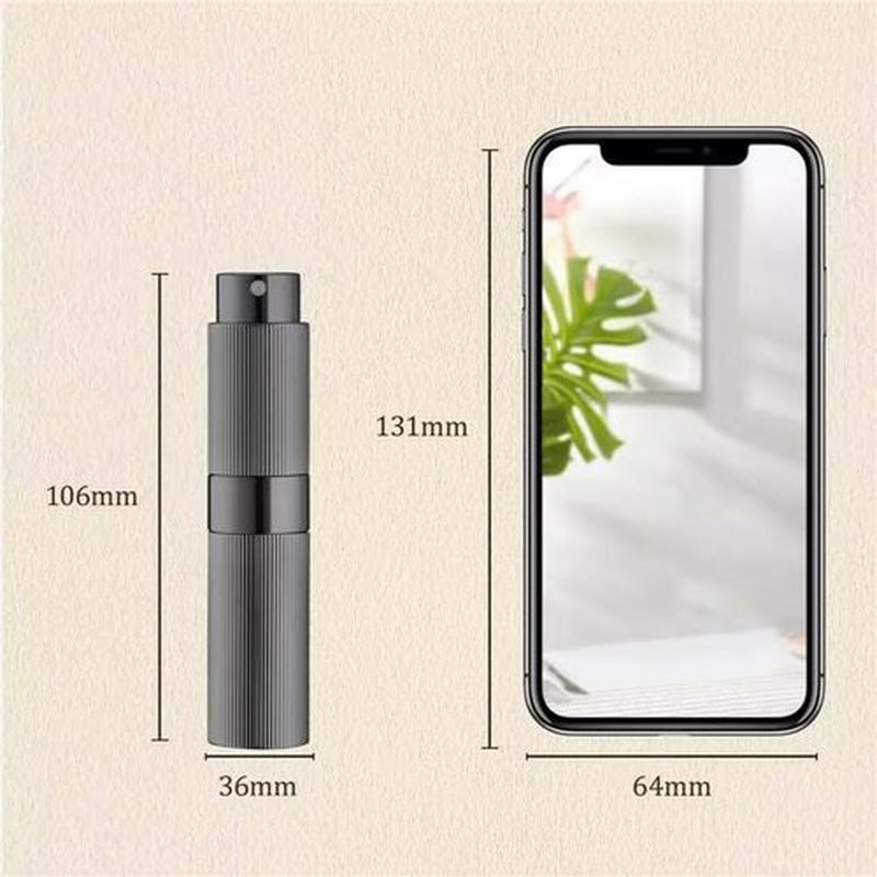 Lisapack 8ml Stripe Perfume Atomizer Spray Bottle, 3pcs Travel Cologne Sprayer Refillable, Empty Mini Portable Perfume Dispenser (Grey, Black, Silver)