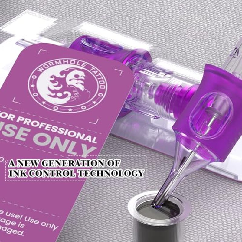 Tattoo Needles, Wormhole Tattoo Cartridge Needles 20pcs Mixed Sizes 1003RL 1005RL 1005RM 1007RM Disposable Tattoo Needles Cartridge Round Liner Shader Magnum for Tattoo Pen Machine Permanent Makeup