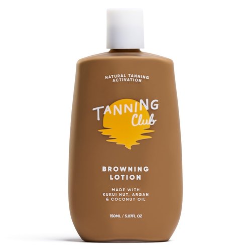 Tanning Club Browning Lotion - Tanning Accelerator & Optimizer for Outdoor Sun Tanning - Non-Toxic Botanical Skin Care Formula with for a Fast Deep, Dark Tan