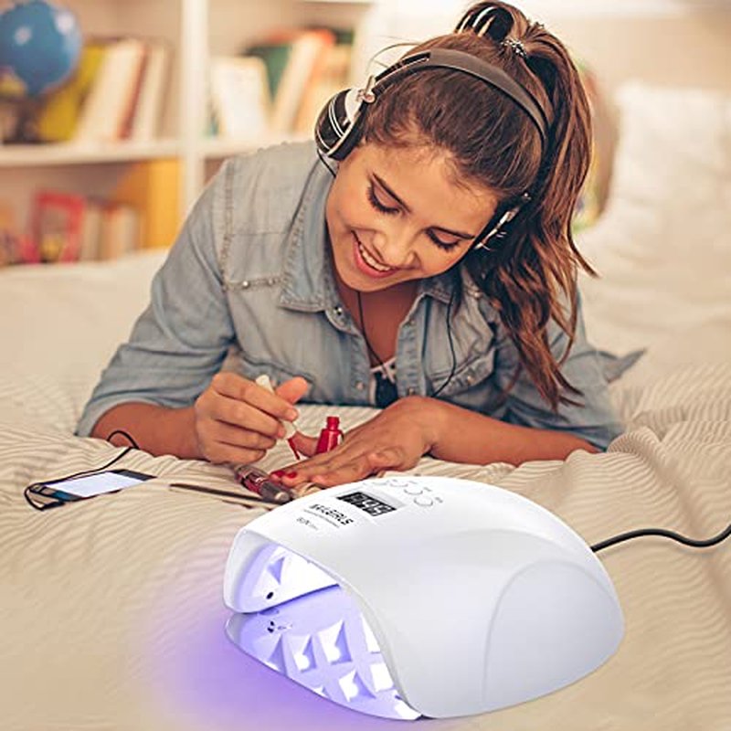NAILGIRLS UV LED Nail Lamp, 150W Fast Curing UV Light for Gel Nail, Professional UV Nail Lamp 4 Timer Setting with Automatic Sensor, Nail Dryer with 36pcs Lamp Beads for Home, Salon, White