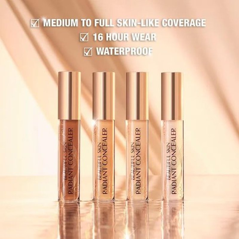 Charlotte Tilbury Beautiful Skin Medium to Full Coverage Radiant Concealer with Hyaluronic Acid – 15.5 Deep