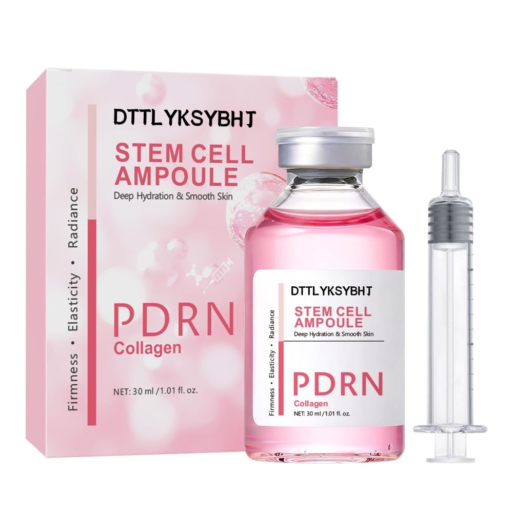 Pink Peptide Collagen Facial Ampoule Serum, Advanced Hydrating, Boosts Skin Elasticity & Radiant Glow, Plumps Skin & Reduces the Look of Fine Lines, Non-Greasy Gentle Formula 30ml/1.01 Fl Oz