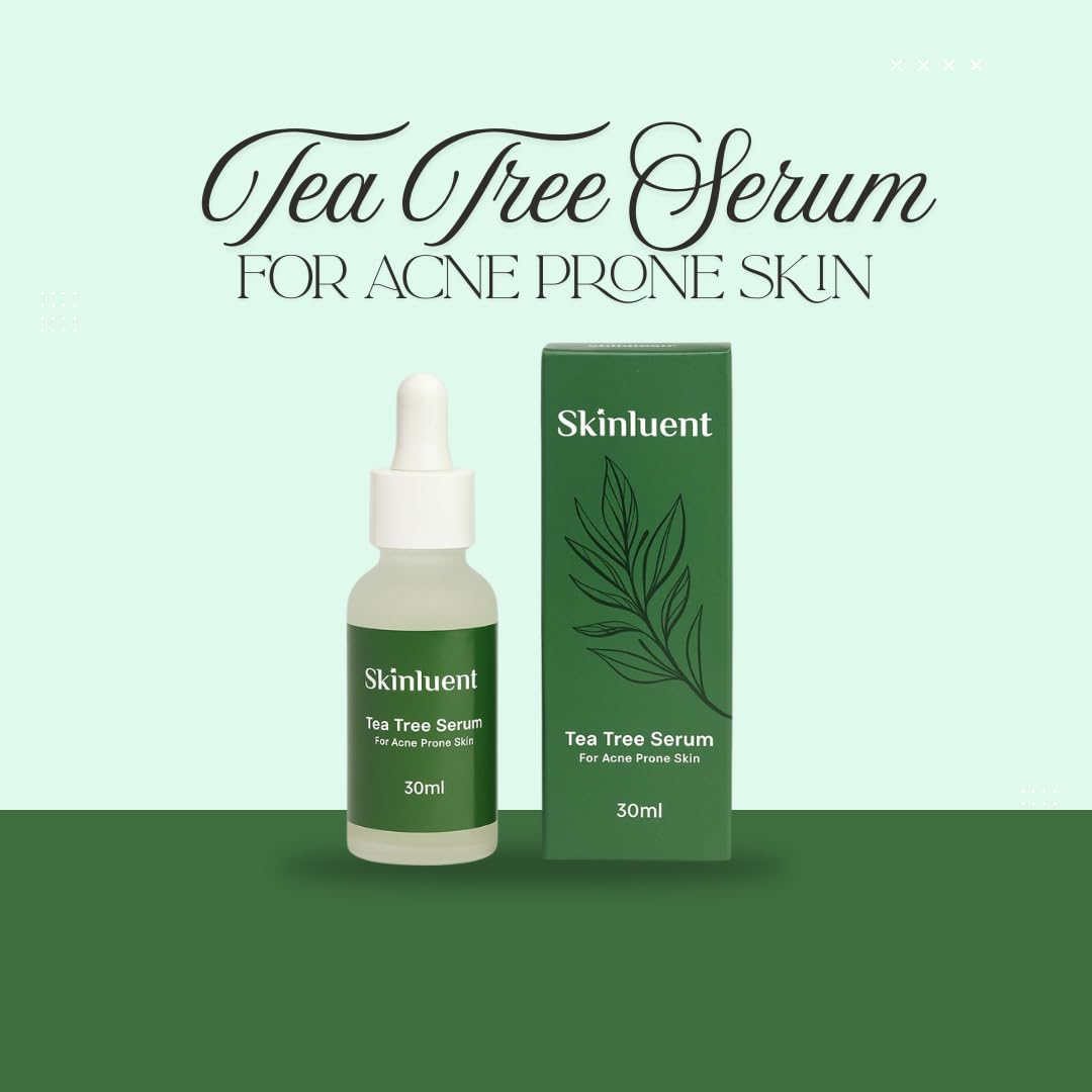 Skinluent Tea Tree Face Serum for Acne Prone Skin with Active Ingredients Tea Tree Oil, Salicylic Acid and Centella Asiatica, 30ml