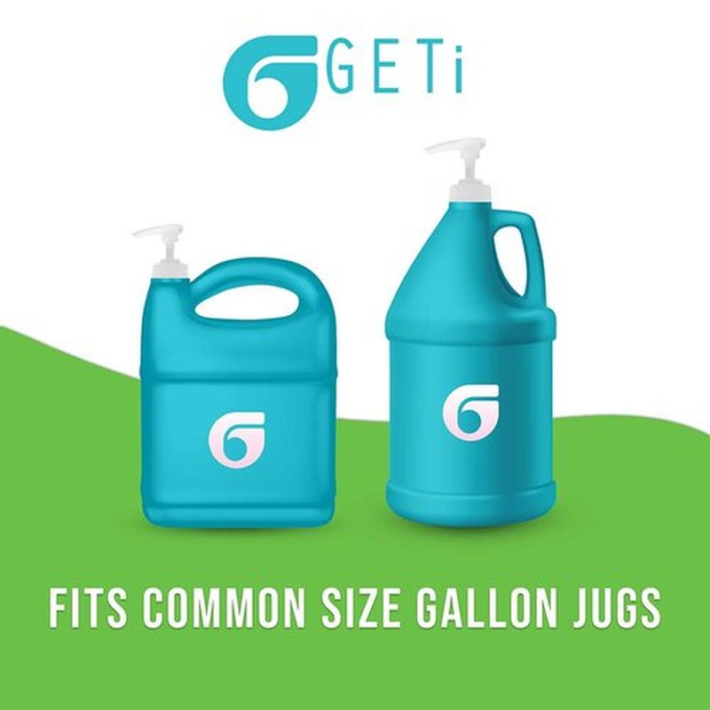GETi Heavy Duty Liquid Dispenser Pump for Shampoo Conditioner, Soap, Pet Shampoo | Fits Gallon 128oz Jugs and Bottles | 4cc Output per Press 38/400-6-Pack